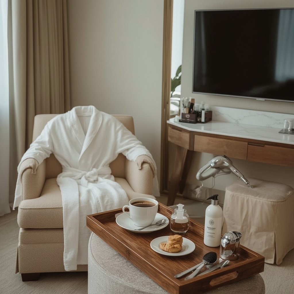 Lucid_Realism_A_warmly_lit_hotel_guest_room_amenities_setup_fe_2